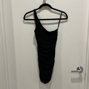 NWT Black Mini Ruched Dress